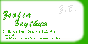 zsofia beythum business card